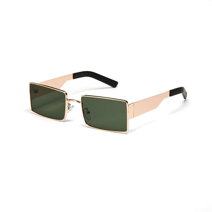 Damen stilvolle rechteckige Sonnenbrille mit modernem Metallgestell Karnz