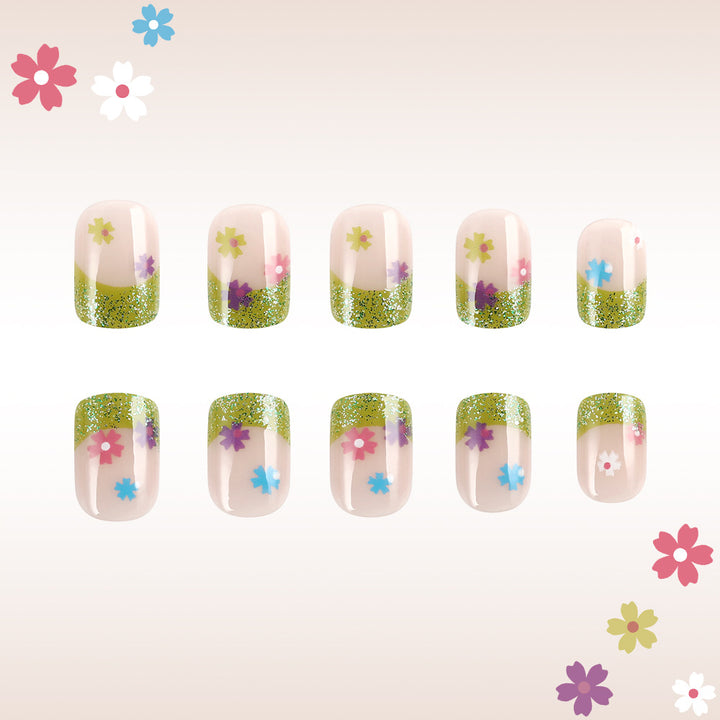Floral Glitter Tipp Nagelkunst Design Karnz
