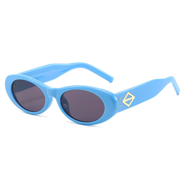 Vintage-inspirierte ovale Fassung Sonnenbrille Karnz