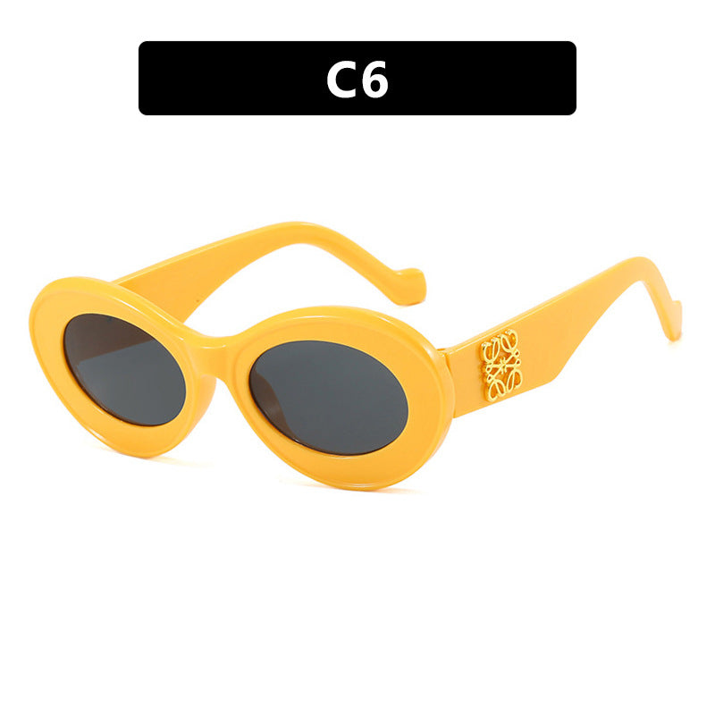 Damen elegante geschwungene Sonnenbrille Karnz
