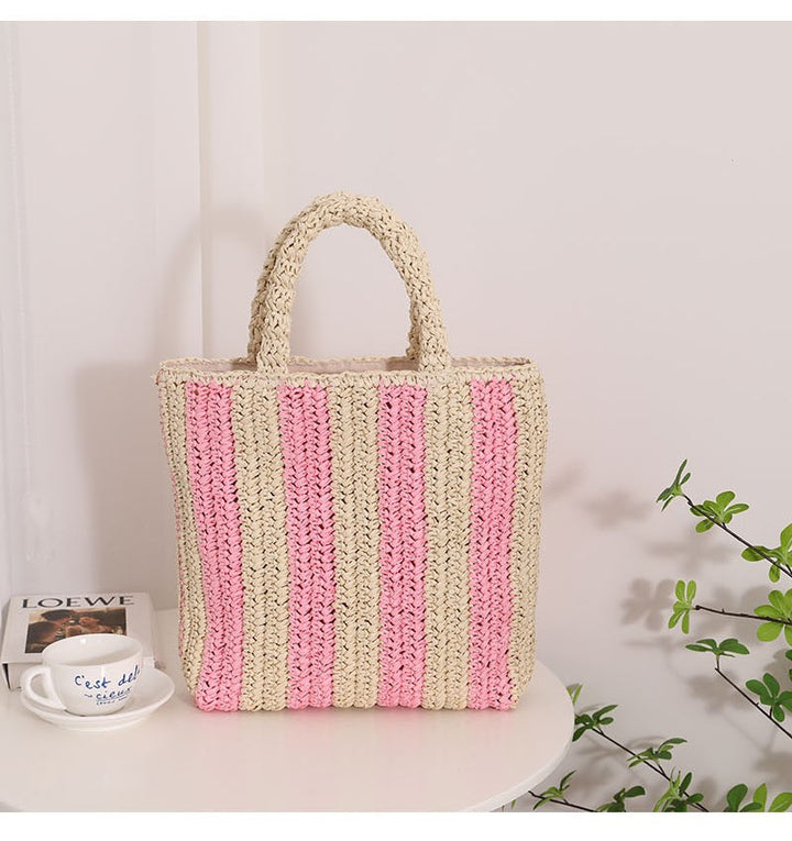 Damen Handgefertigte Strandtasche mit gestreiftem Design Karnz