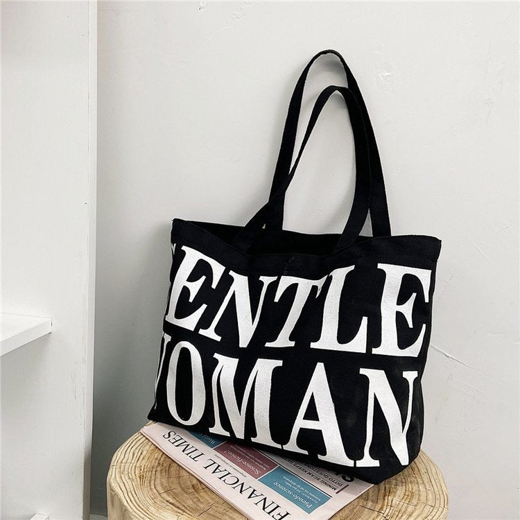 Modische Baumwolltasche mit Auffälligem Schriftzug Karnz