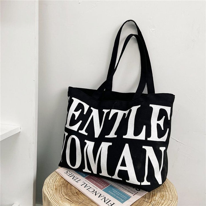 Modische Baumwolltasche mit Auffälligem Schriftzug Karnz