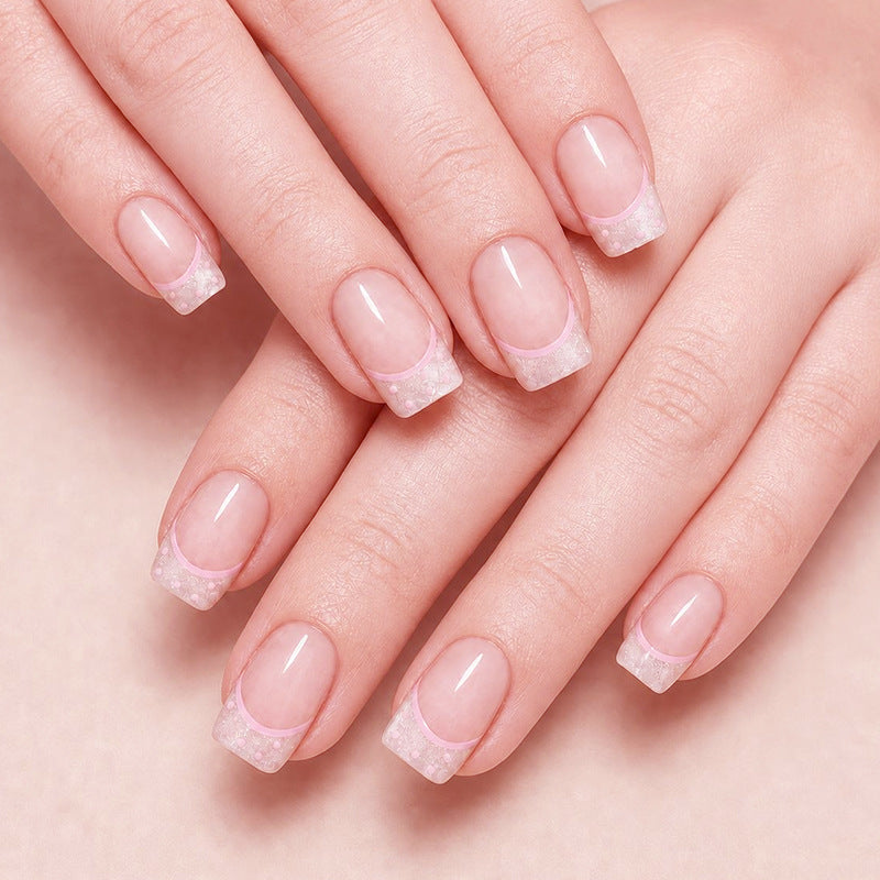 Elegantes French Tip Acrylnagel-Set Karnz