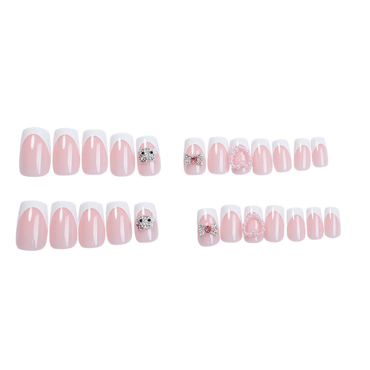Premium Dekorative Press-On Nagelset mit Strass- und Schmuckakzenten Karnz