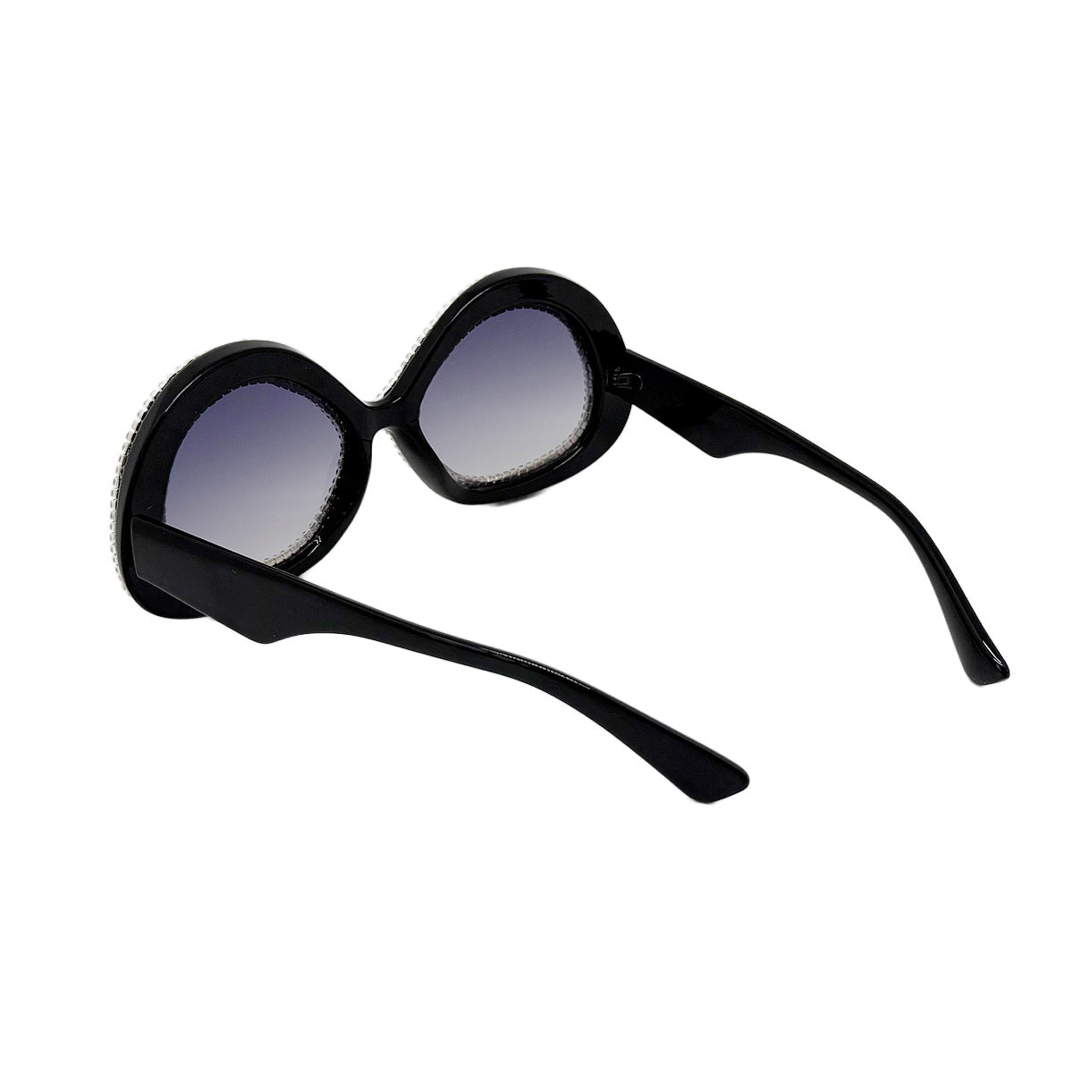 Damen Glamouröse Statement-Sonnenbrille mit funkelndem Kristallrahmen Karnz