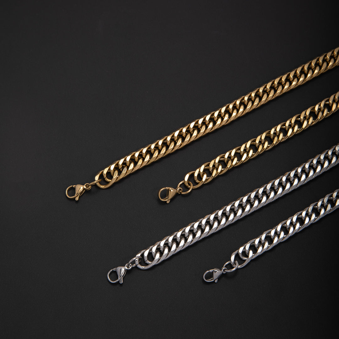 Chunky Metallisch Curb Ketten Halskette Karnz