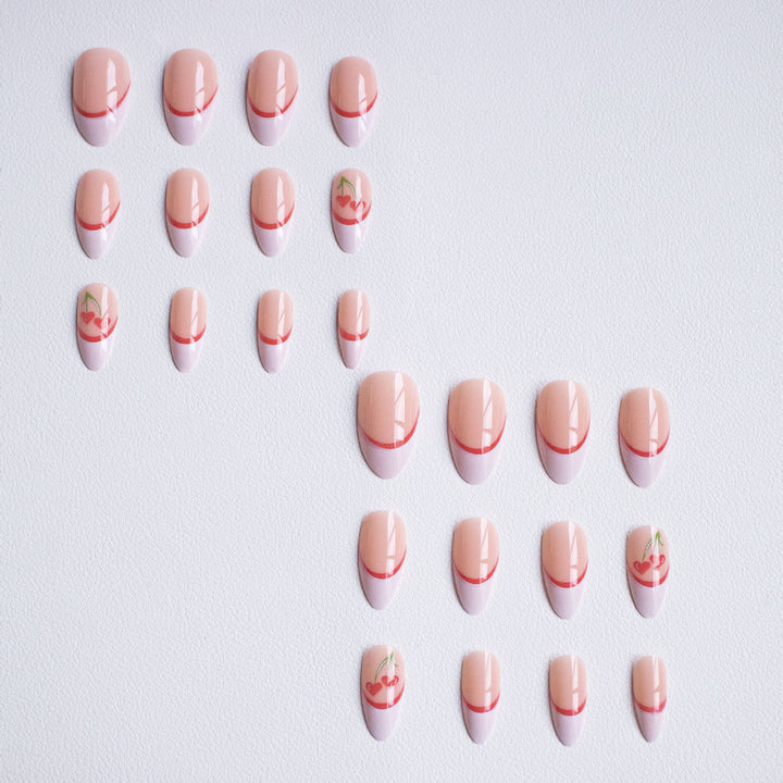Kreative Kirsch-inspirierte Nagelkunst