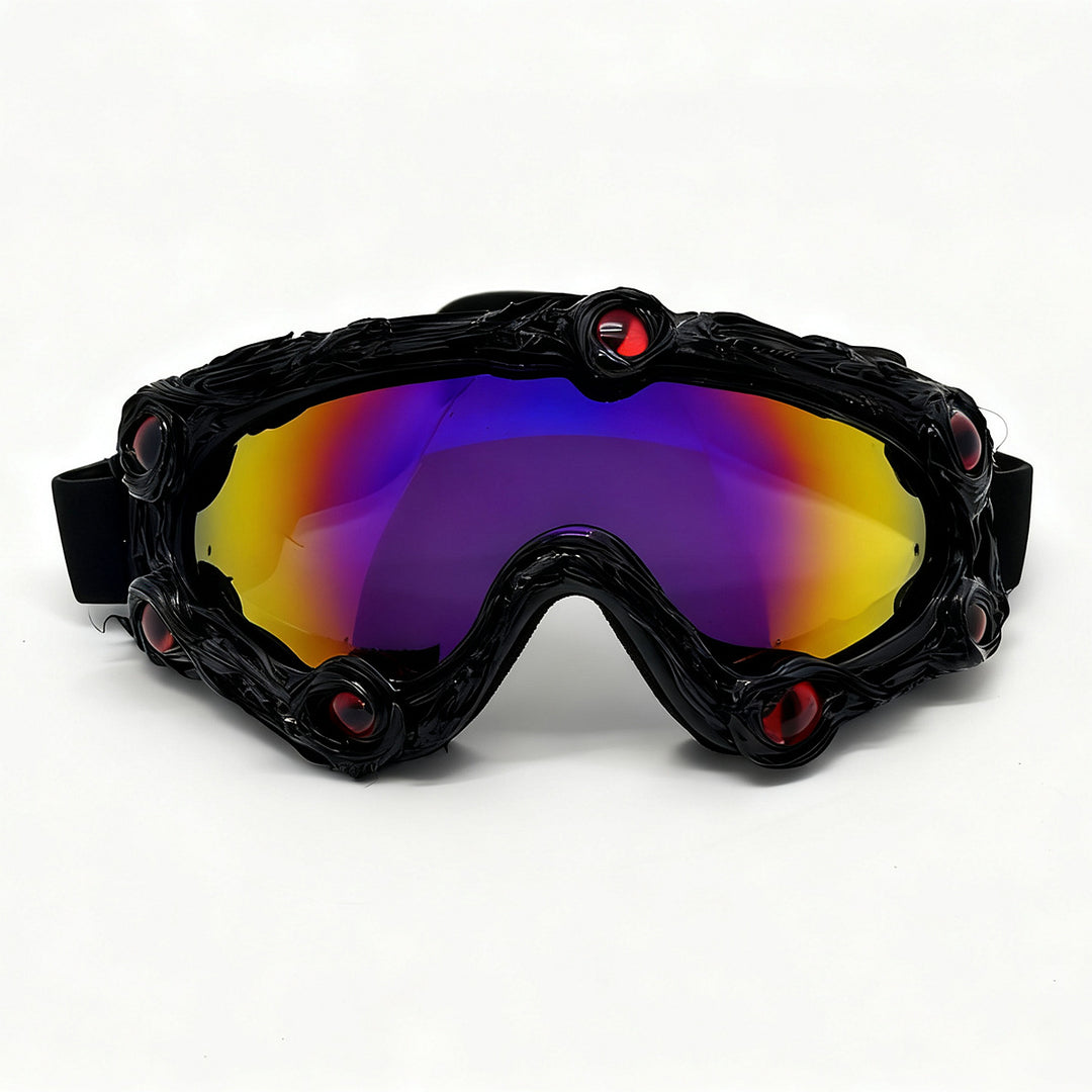 Damen Skibrille im futuristischen Design mit dekorativen Details Karnz