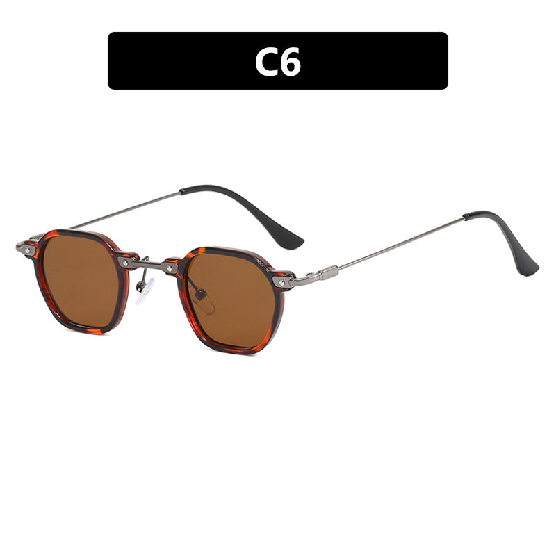 Damen stilvolle Sonnenbrille mit einzigartiger sechseckiger Form und robustem Rahmen Karnz