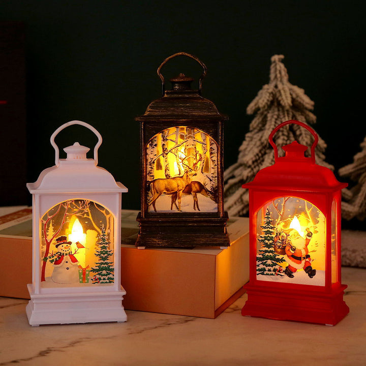 Nostalgische Weihnachtslaterne mit Santa-Motiv Karnz