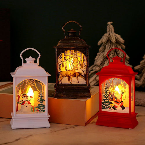 Nostalgische Weihnachtslaterne mit Santa-Motiv Karnz