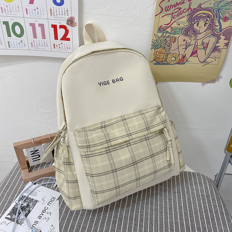 Lässiger Plaid-Muster-Rucksack Karnz