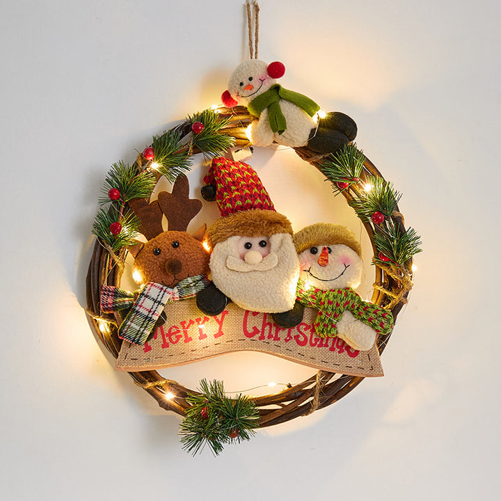 Weihnachtskranz mit Lichtern Karnz