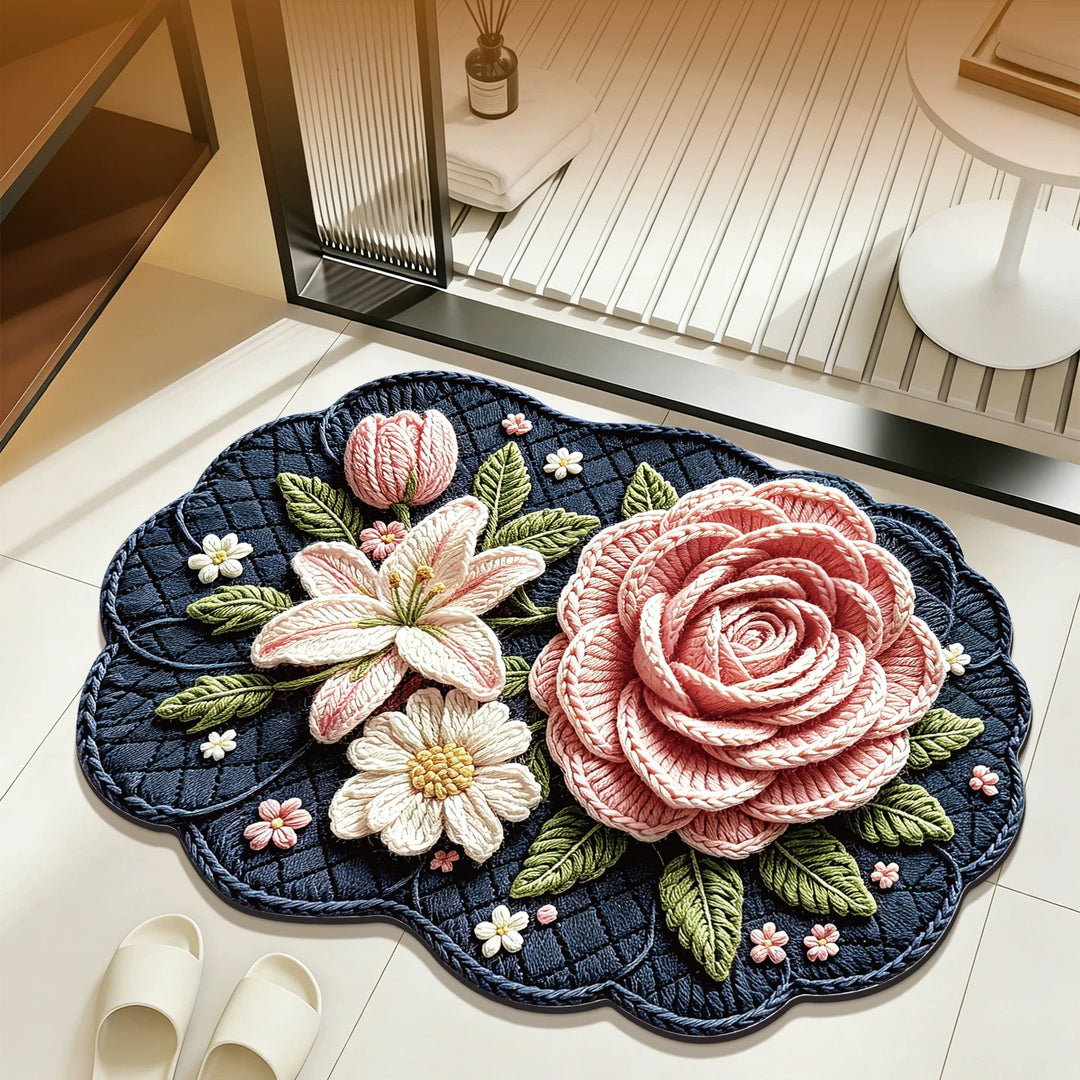 Blumeninspiriertes besticktes Badetuch