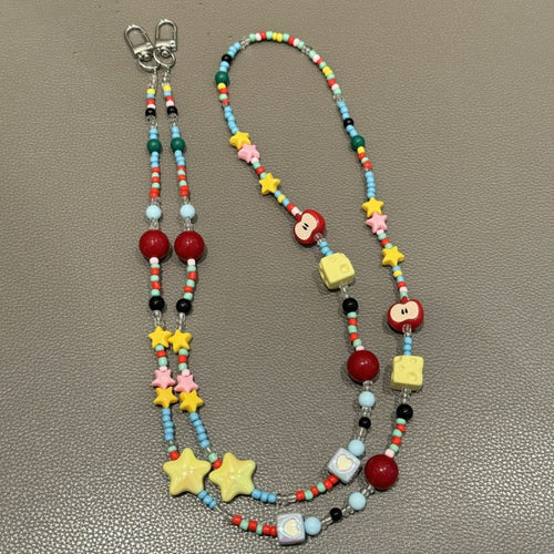 Bunte Perlenbrille Kette Karnz