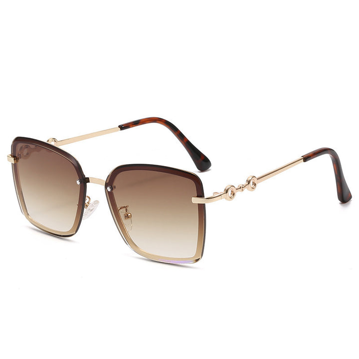 Damen quadratische Sonnenbrille mit verspiegelten Gläsern und elegantem Detail Karnz