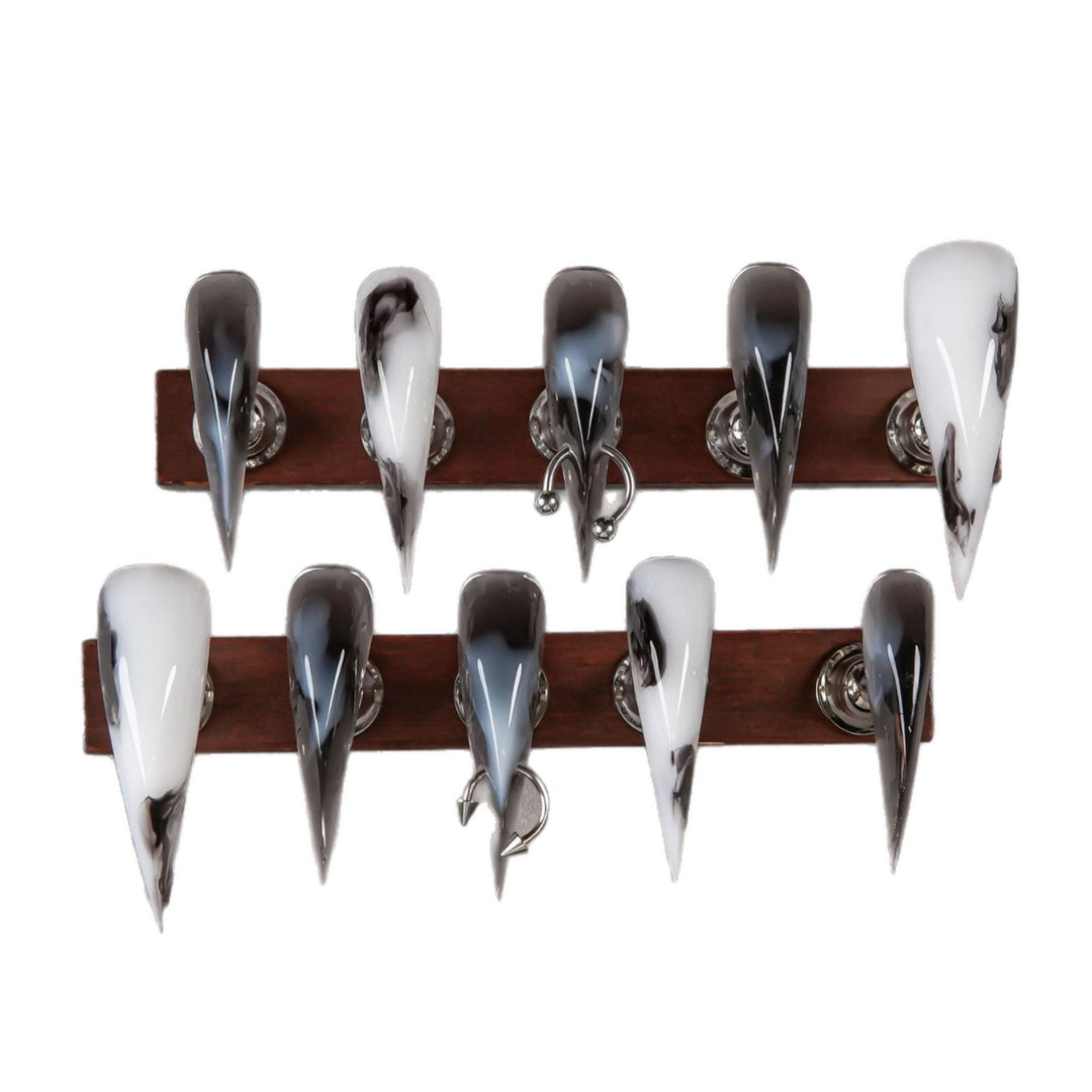 Glänzende Stiletto Druck-Nägel