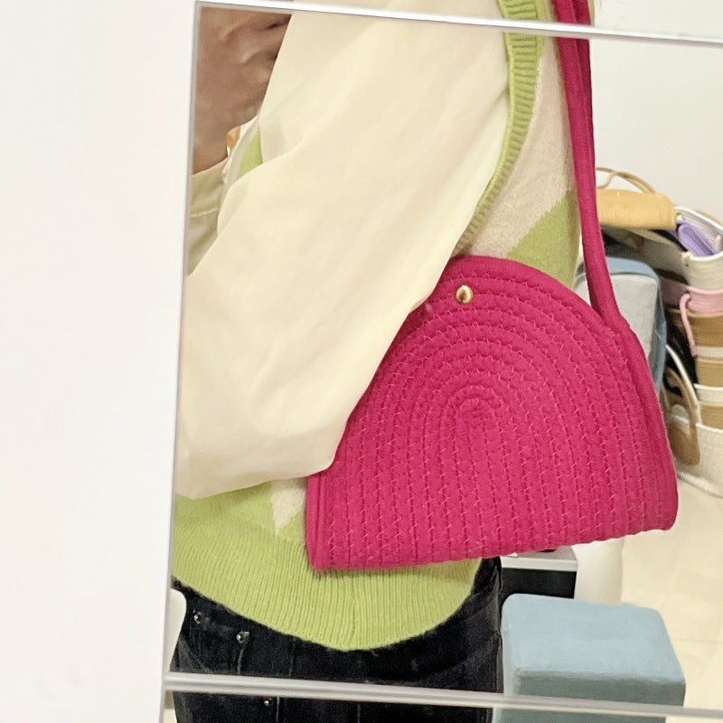 Damen modische Schultertasche mit geripptem Design Karnz