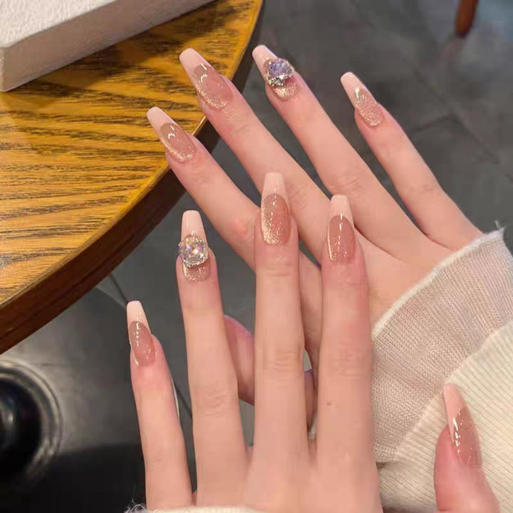 Glamouröses Tierdruck Press-On Nagelset Karnz