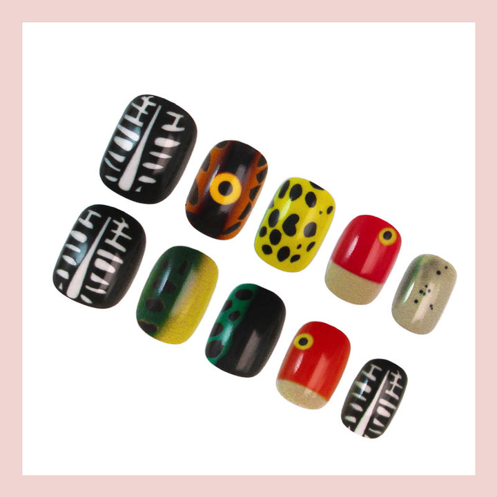 Kunstnagelset mit kreativen Tier- und Farbdesigns Karnz