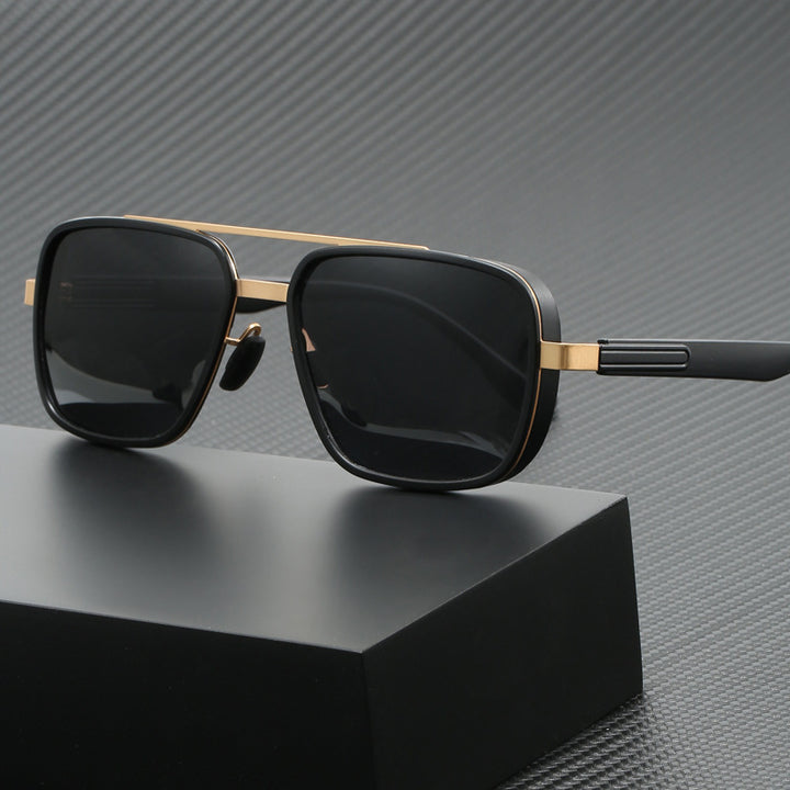 Damen elegante quadratische Sonnenbrille mit hochwertigem Metallrahmen Karnz