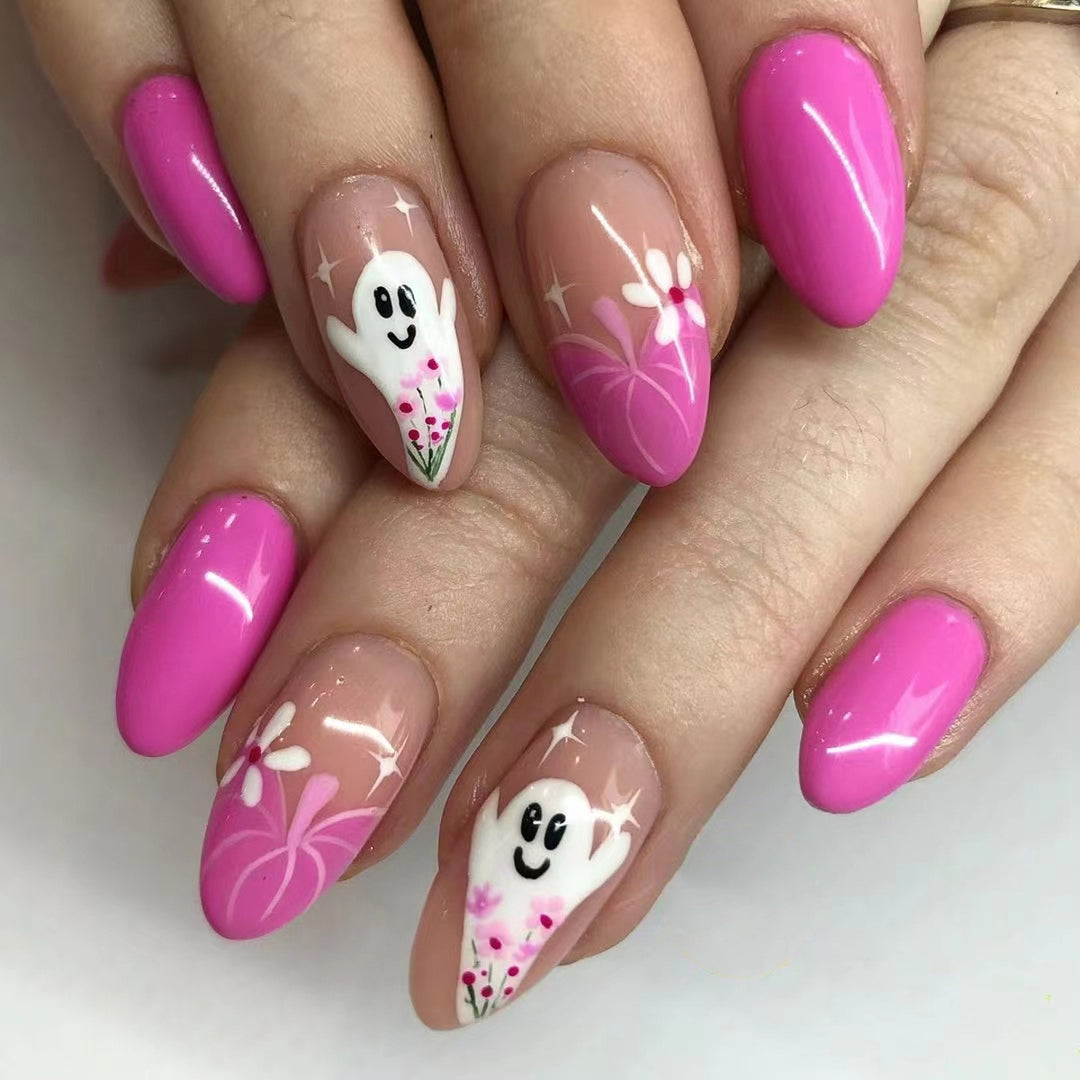 Kunstnagel-Set mit bunten Blumenmotiven Karnz
