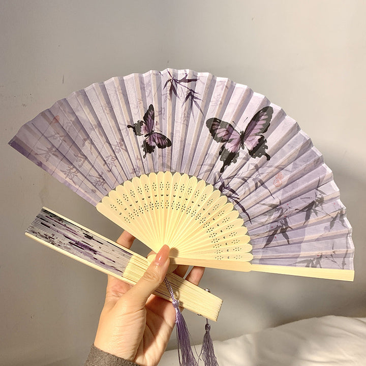 Eleganter Fächer mit Kunstvollem Schmetterlingsmotiv Karnz
