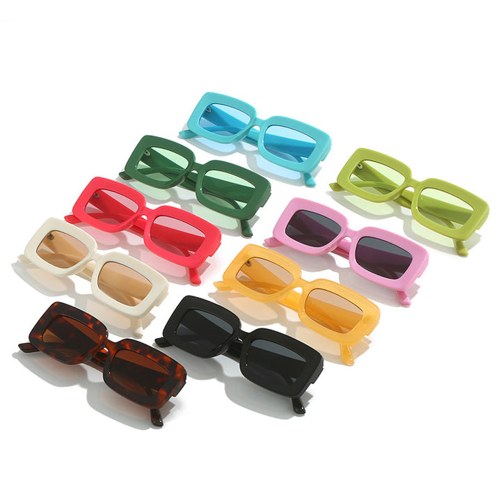 Damen Modische Schildkröten-Sonnenbrille mit rechteckigem Rahmen und Verlaufsgläsern Karnz