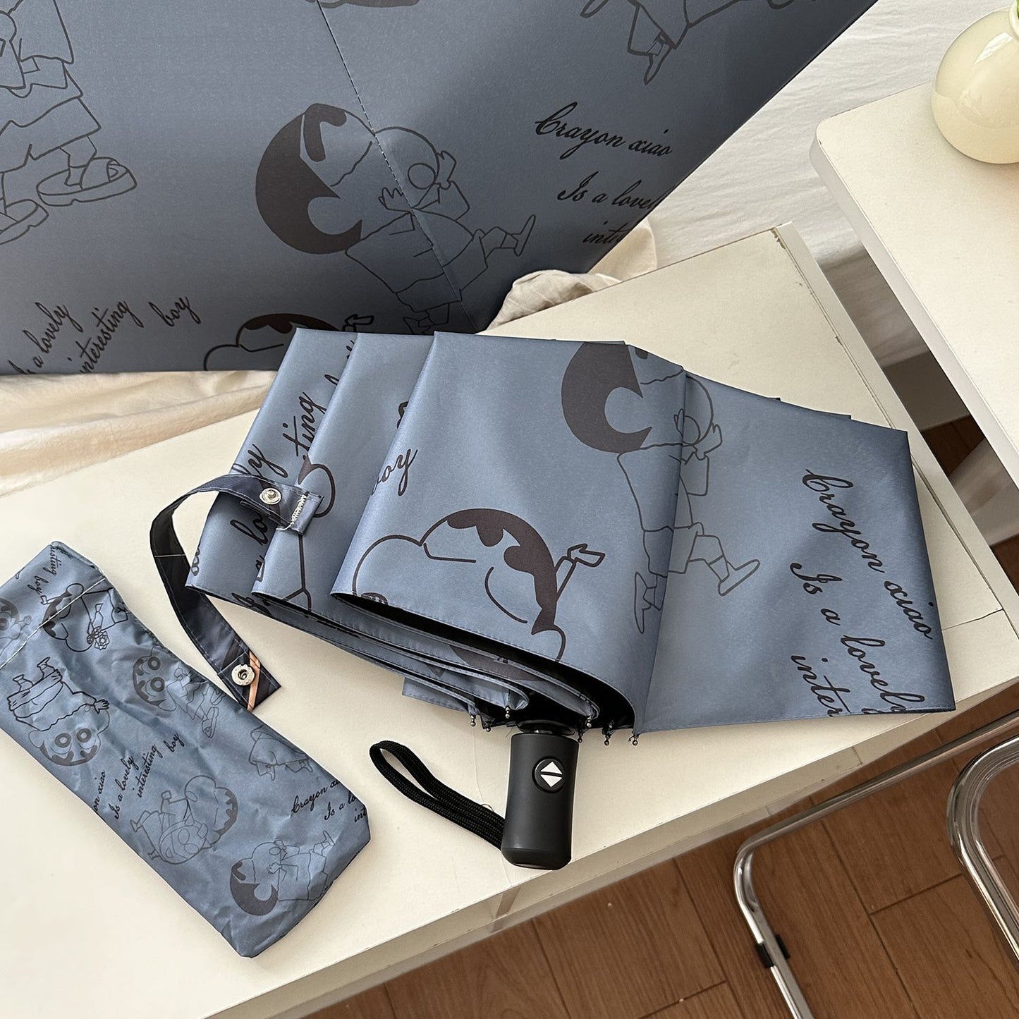 Damen Automatischer Regenschirm mit kreativem Comic-Design Karnz