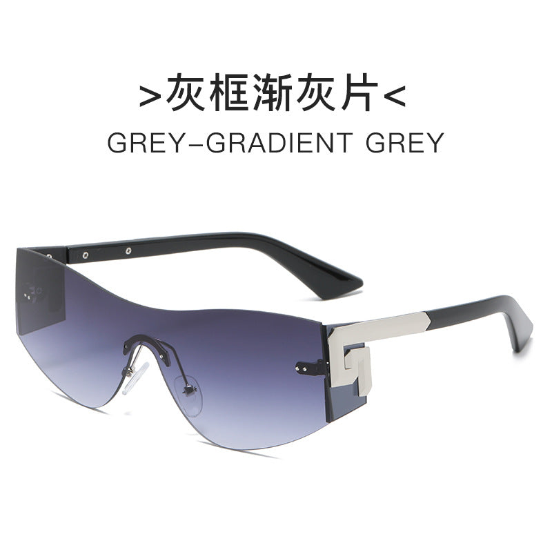 Damen futuristische Oversized-Sonnenbrille mit markantem Design Karnz