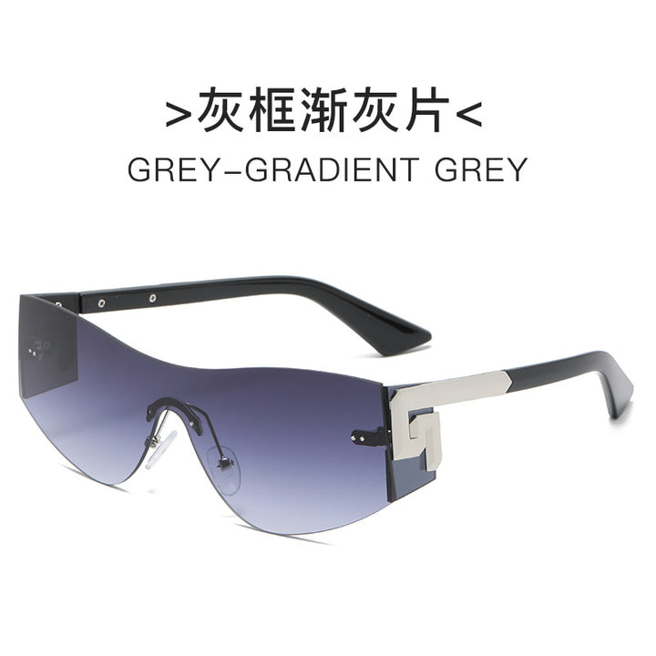 Damen futuristische Oversized-Sonnenbrille mit markantem Design Karnz