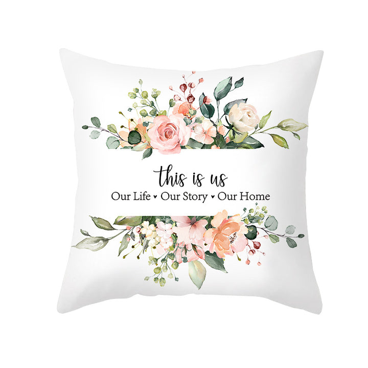 Floral Aquarell Rose Baumwoll-Leinen Quadrat Wurfkissenbezug mit unsichtbarem Reißverschluss