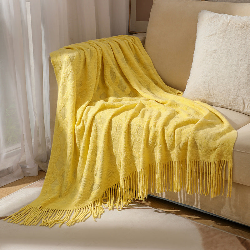 Gemütliche gestrickte Wurfdecke
