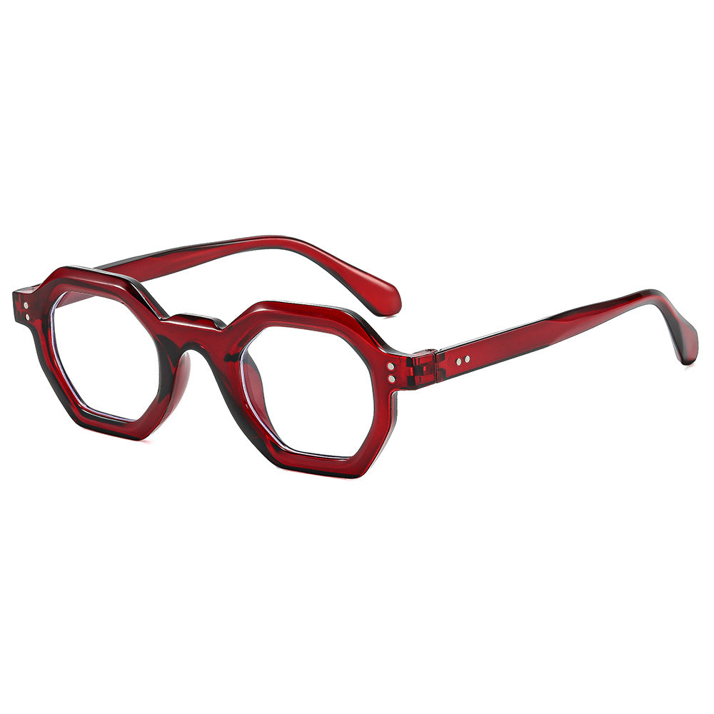 Damen oktagonale Sonnenbrille mit modischem Muster und UV-Schutz Karnz