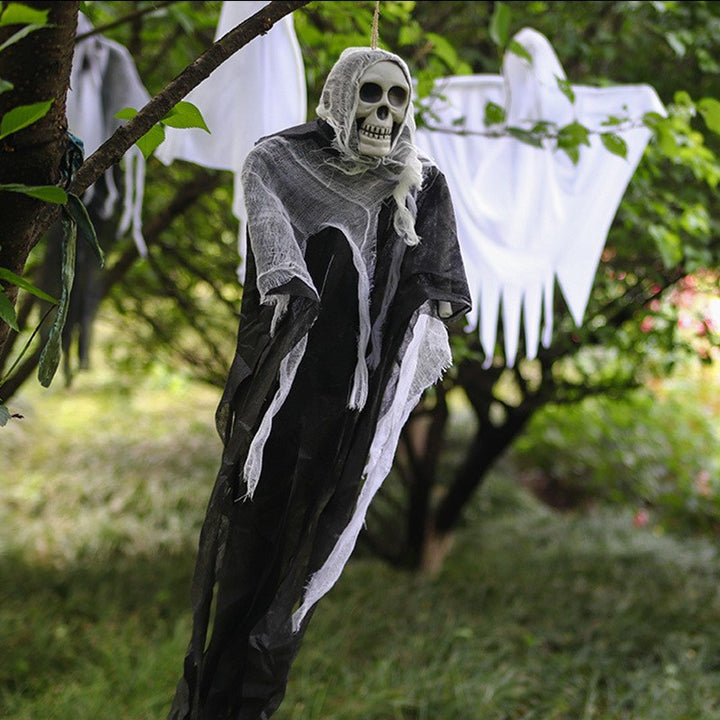 Gruselige Halloween Dekofigur mit beweglichem Skelett
