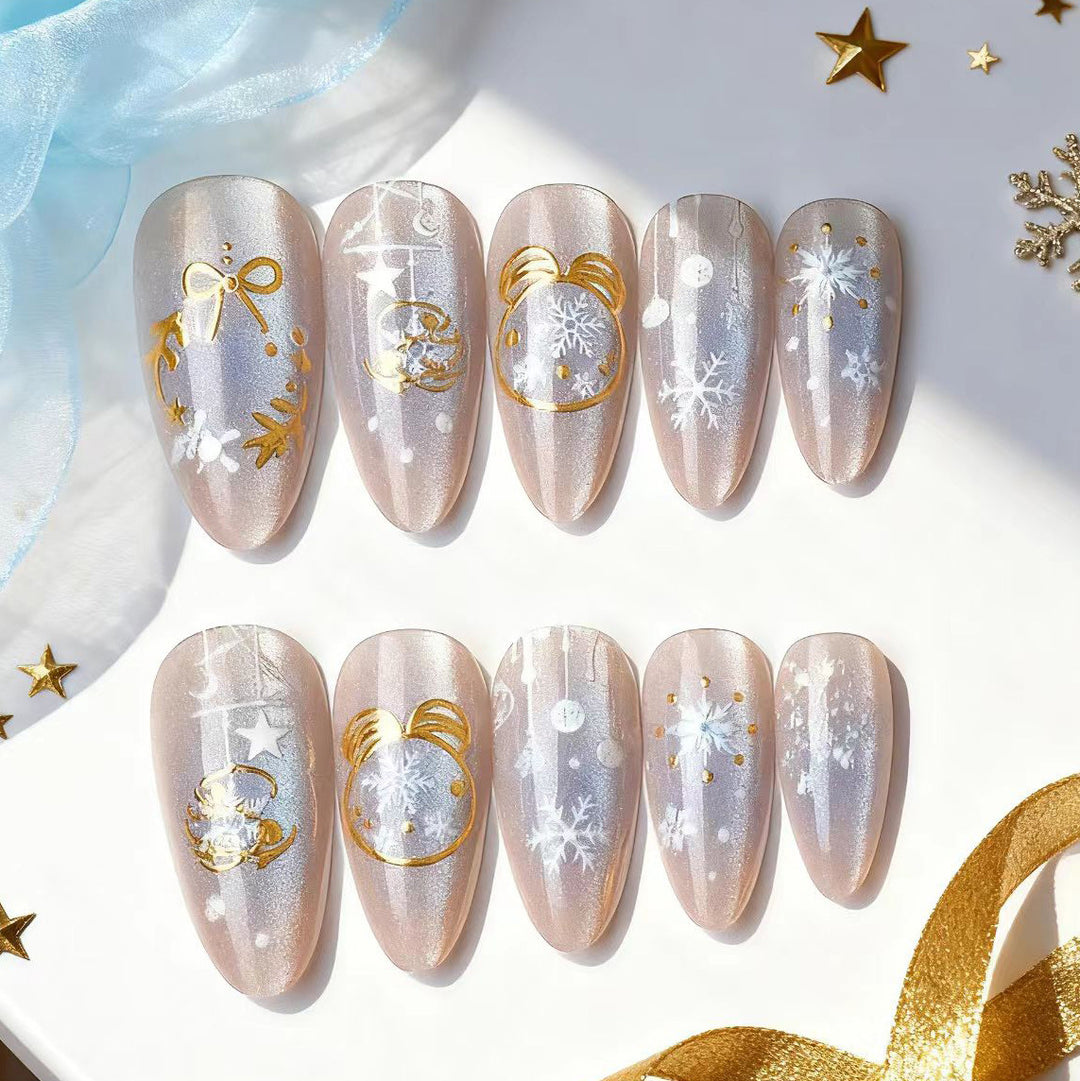 Festliches urlaubsbezogenes Press-On Nageldesign