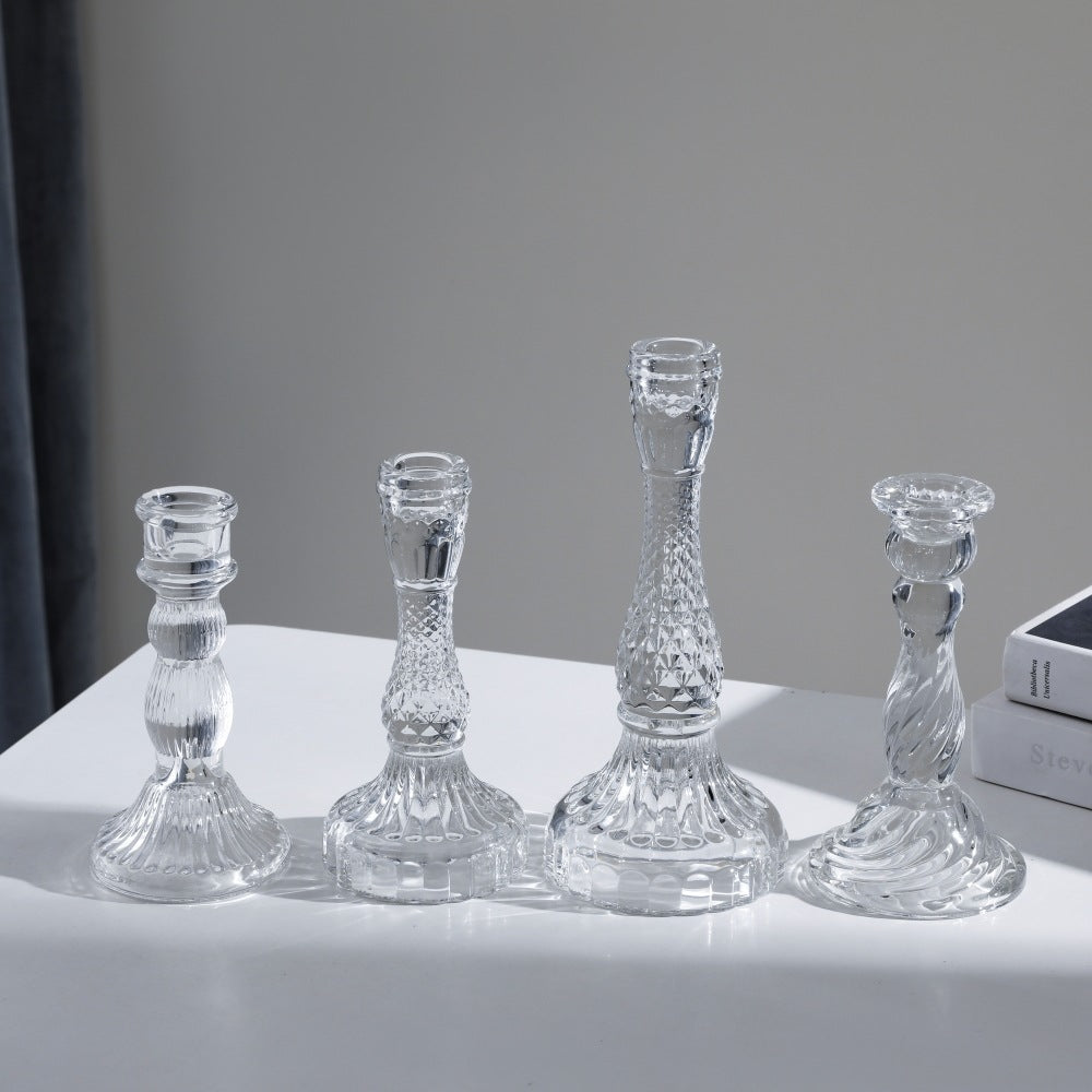 Hochgepresster Glas-Dekor-Kerzenständer Karnz