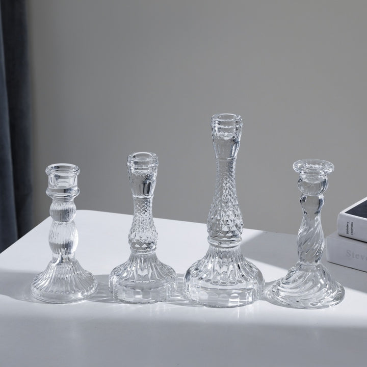Hochgepresster Glas-Dekor-Kerzenständer Karnz