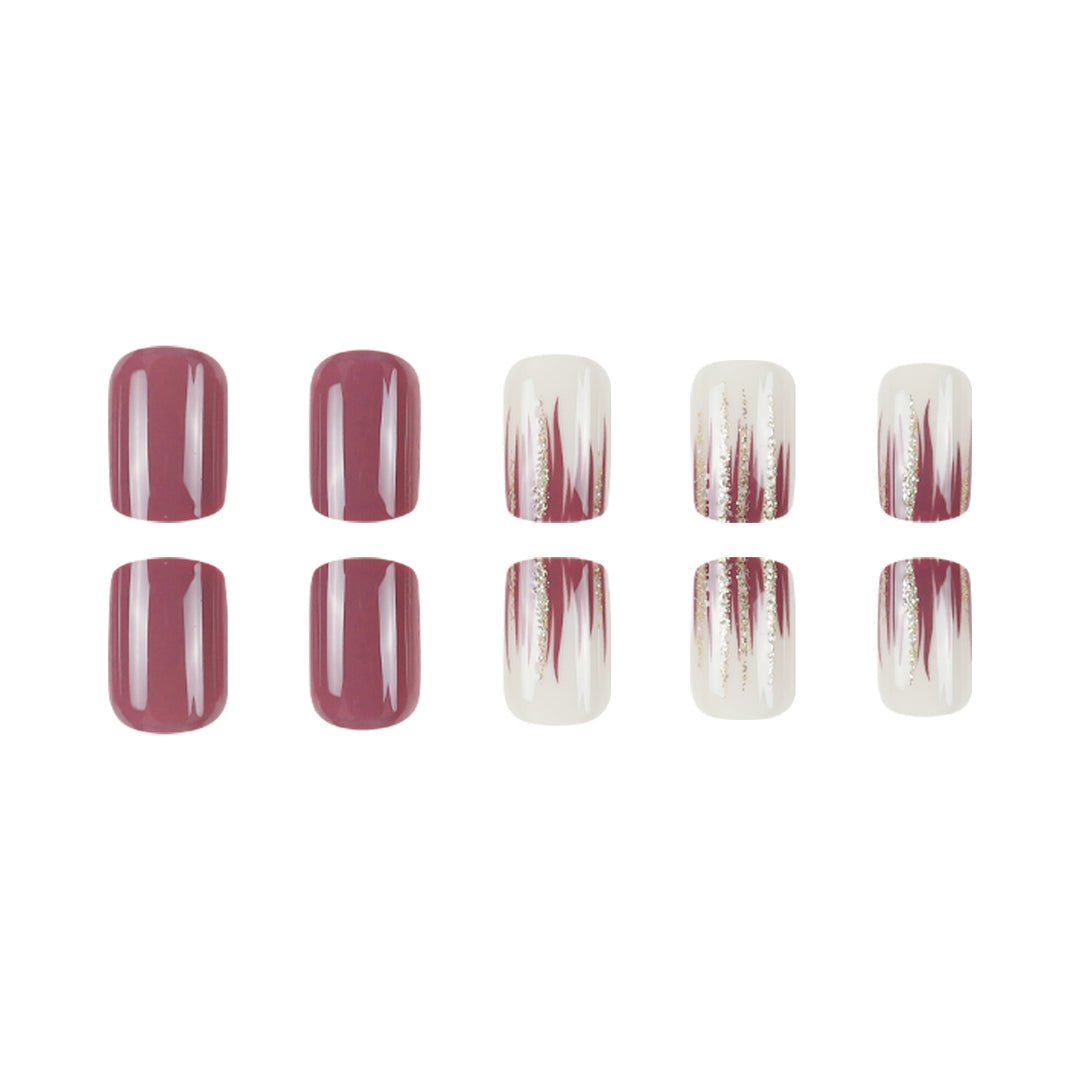 Elegante glänzende Nagelkunst Press-On Extensions Karnz