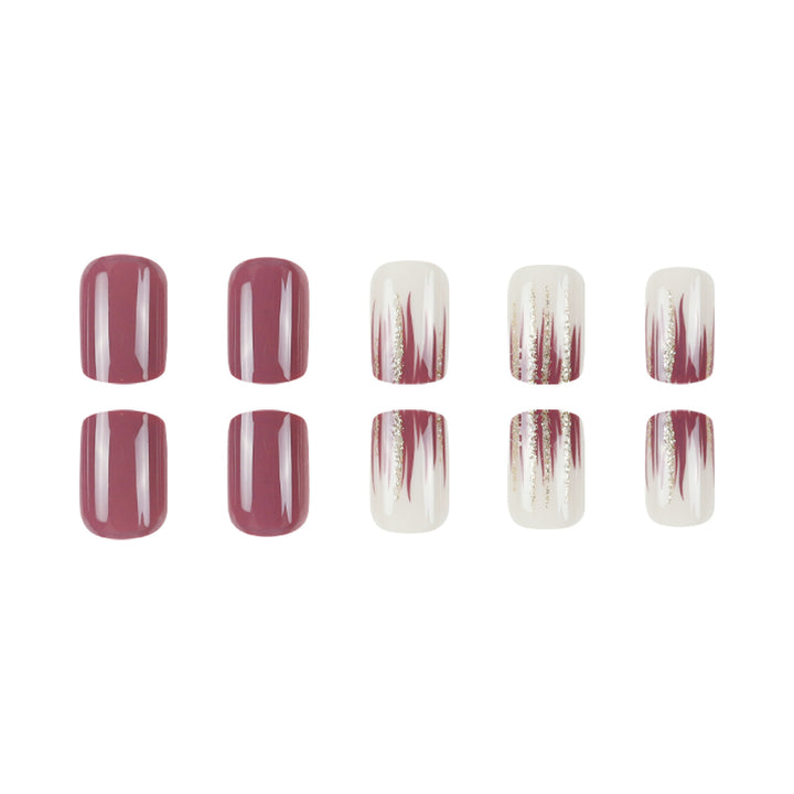 Elegante glänzende Nagelkunst Press-On Extensions Karnz