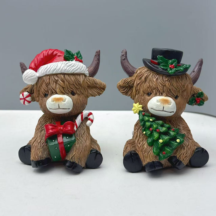 Dekorative Highland Cow Figur Karnz