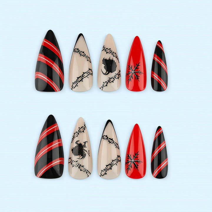 Kreatives Nageldesign-Set im Gothic-Stil Karnz