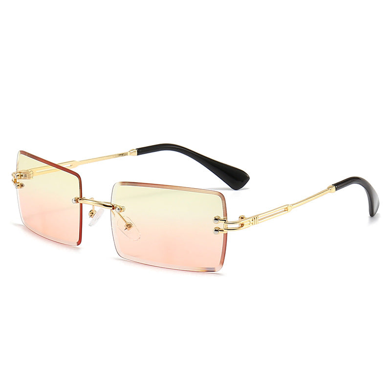 Damen modische rechteckige Sonnenbrille mit Gradient-Gläsern Karnz