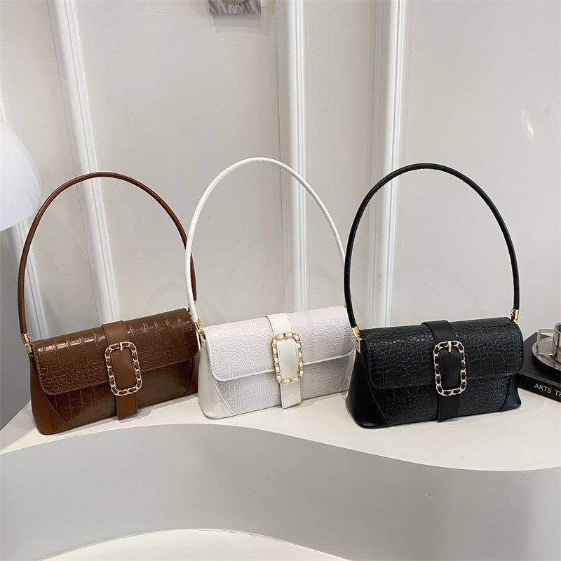 Krokodilmusterte Kettenriemen-Handtasche Karnz