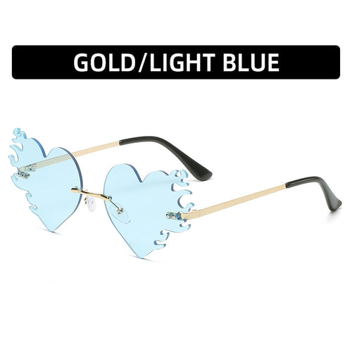 Herzförmige Flammen-Detail-Sonnenbrille