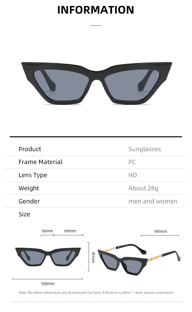 Damen edgy Katzenaugen-Sonnenbrille mit goldenen Details Karnz