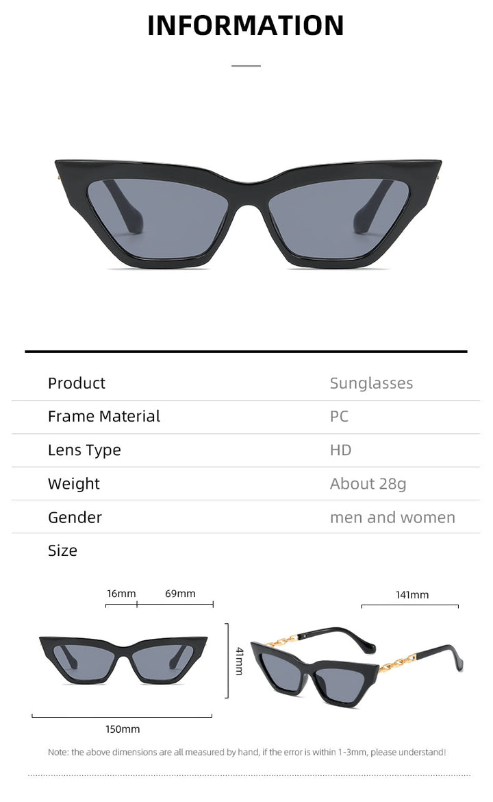 Damen edgy Katzenaugen-Sonnenbrille mit goldenen Details Karnz