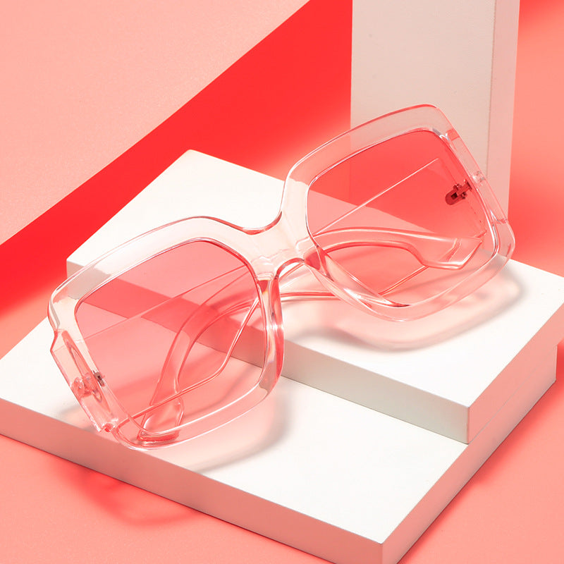 Damen moderne quadratische Sonnenbrille mit verspiegelten Gläsern Karnz