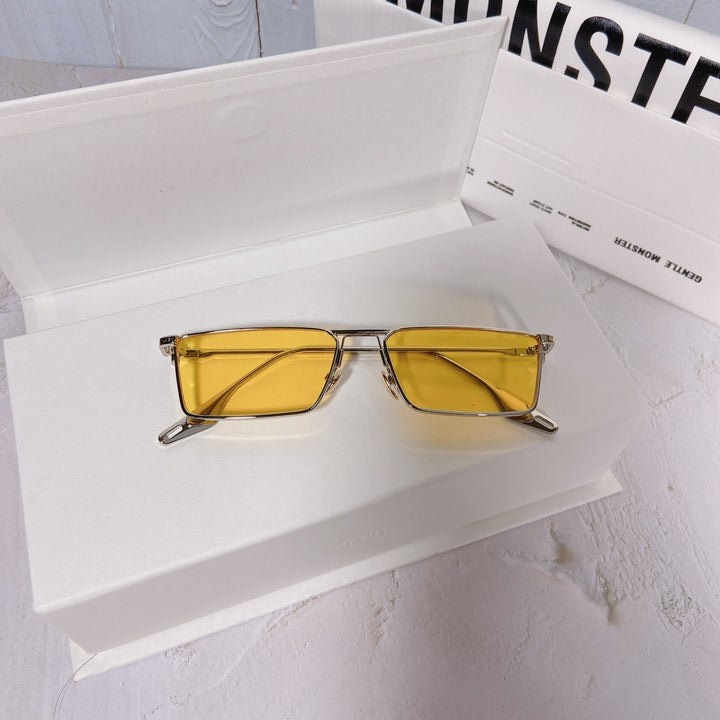 Modische Sonnenbrille mit Rechteckigem Metallrahmen Karnz